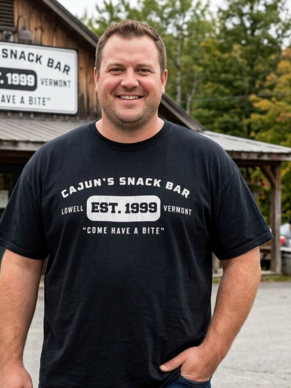 ⭐️ 5 for 20$! ⭐️ Cajun Snack Bar Black T-shirt with White Logo